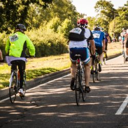 Cyclists on a country lane
