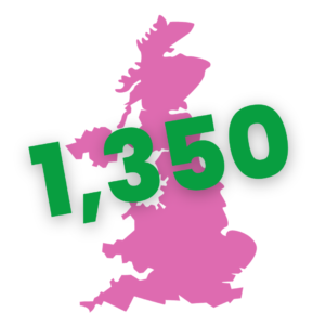 Image showing map of the UK and the number 1350