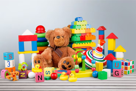 Teddy blocks and other toys