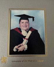 Clare in her graduation photo
