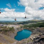 image shows zip wire over a lake